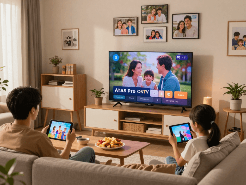Profitez du service Atlas Pro France avec votre famille dans un salon accueillant.