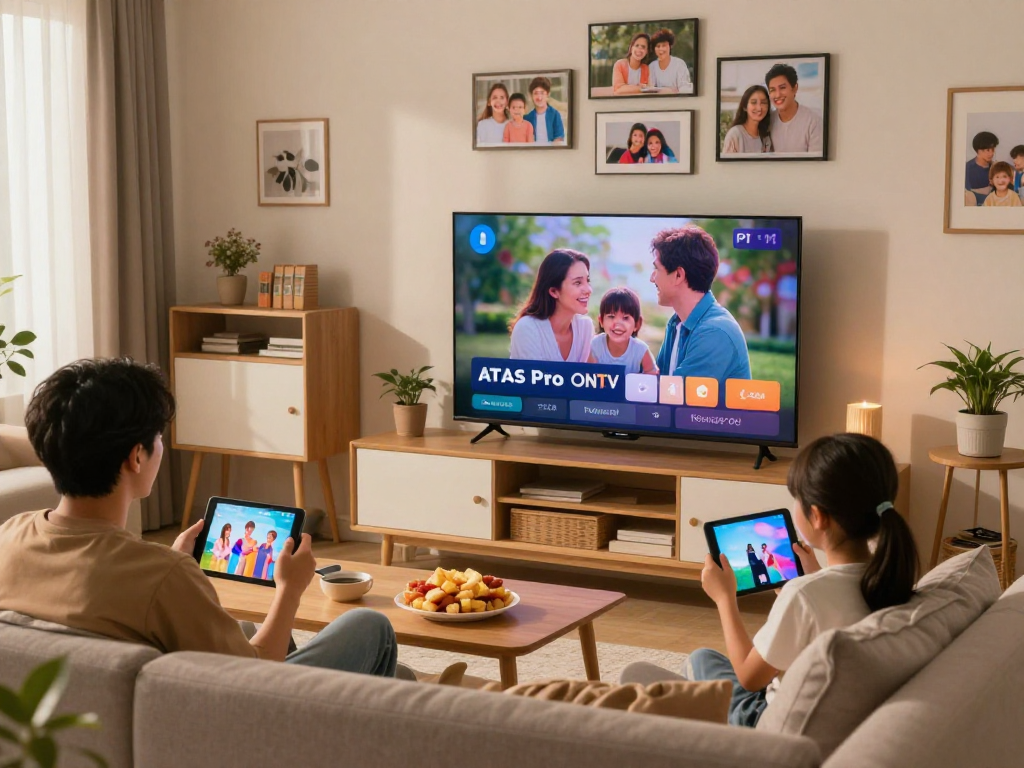 Profitez du service Atlas Pro France avec votre famille dans un salon accueillant.